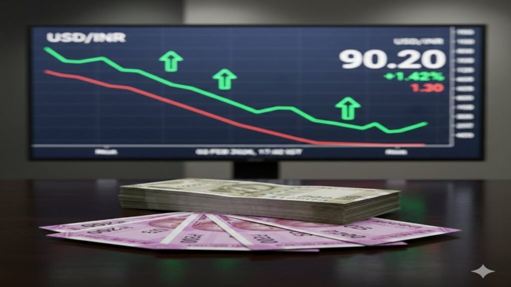 USD-INR Trad Deal : रुपया 130 पैसे मजबूत डॉलर के मुकाबले 90.20 पर आया, 2026 की सबसे बड़ी रिकवरी USD-INR Trad Deal